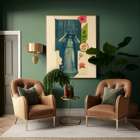 Statue In Forest - Fine Art Poster 60x90 cm / 24x36″